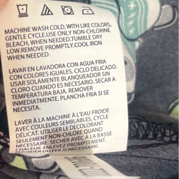 Zoe Chloe Panda Print Scrub Top Shirt Womens Small New Black Multicolor - Picture 8 of 10